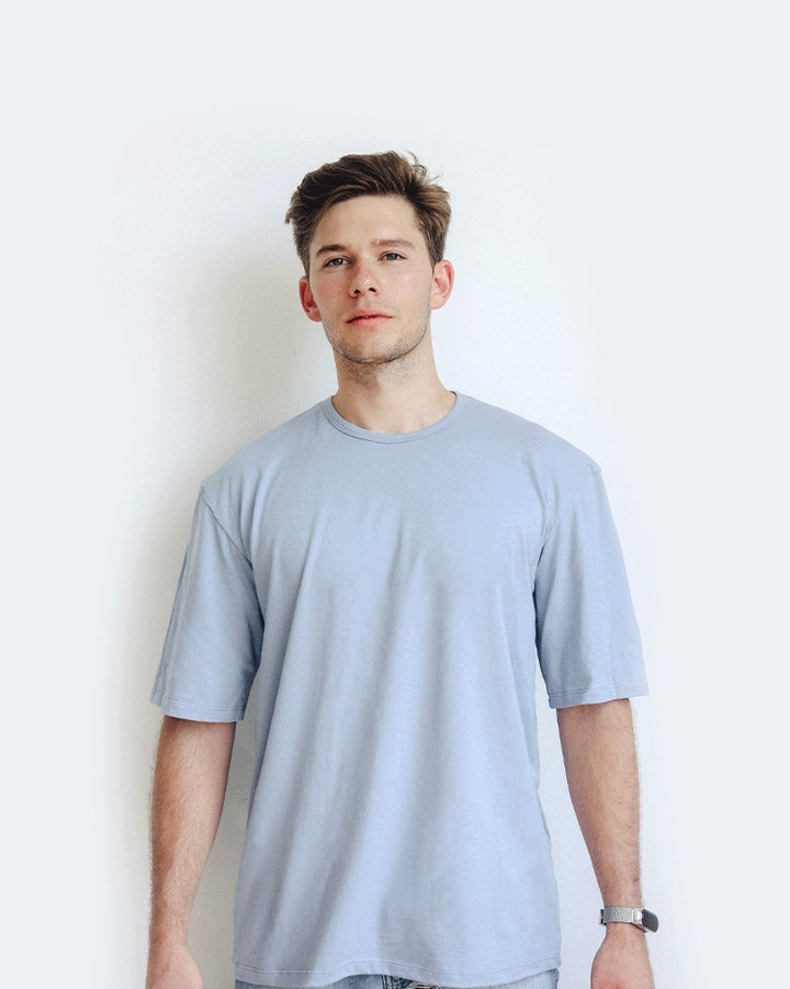 Men Oversize Sky Blue Tee