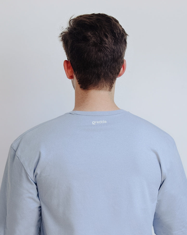 Men Oversize Sky Blue Tee