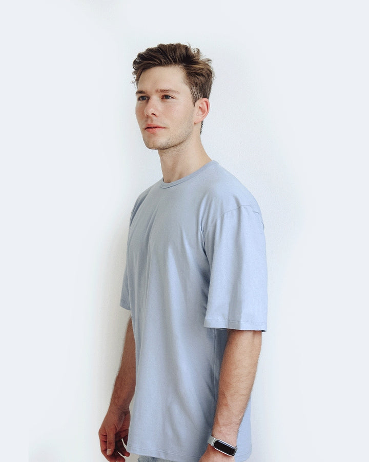 Men Oversize Sky Blue Tee