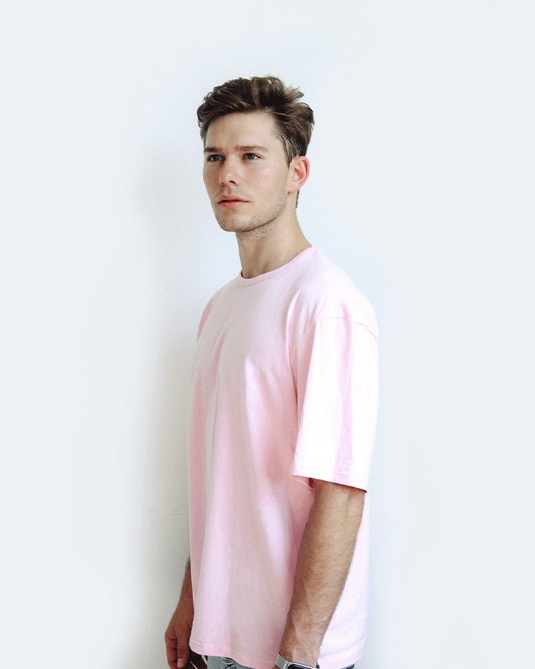 Men Oversize Soft Rose Tee