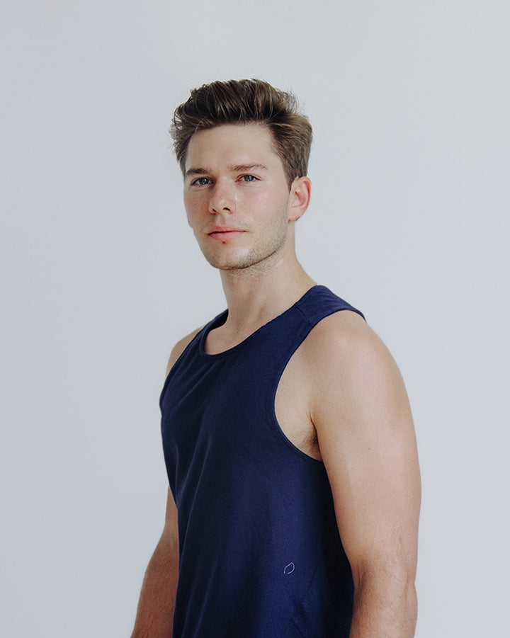 Man Navy Tank Top