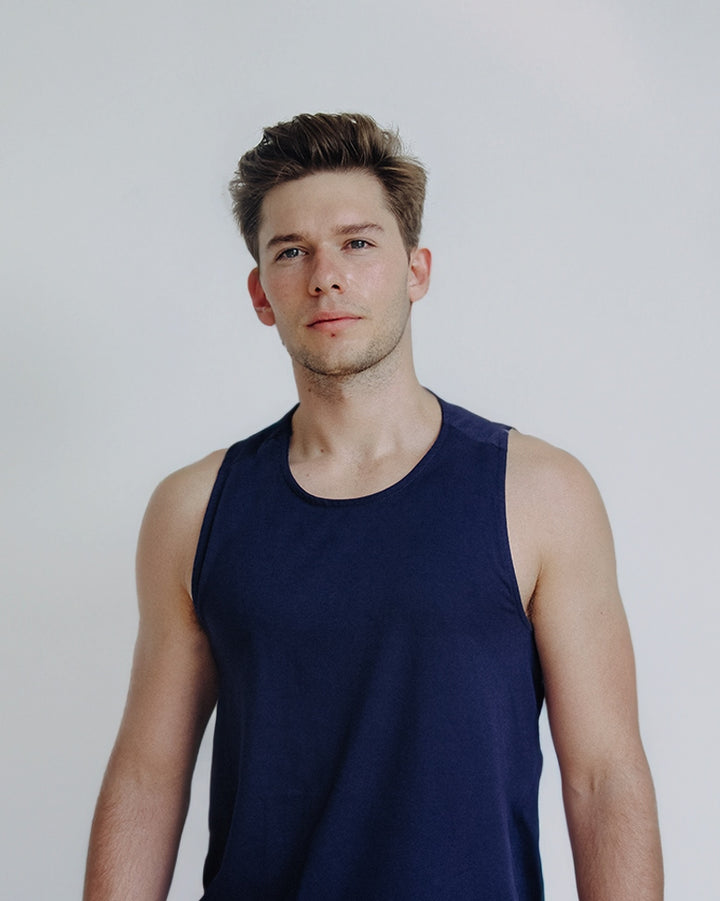 Man Navy Tank Top