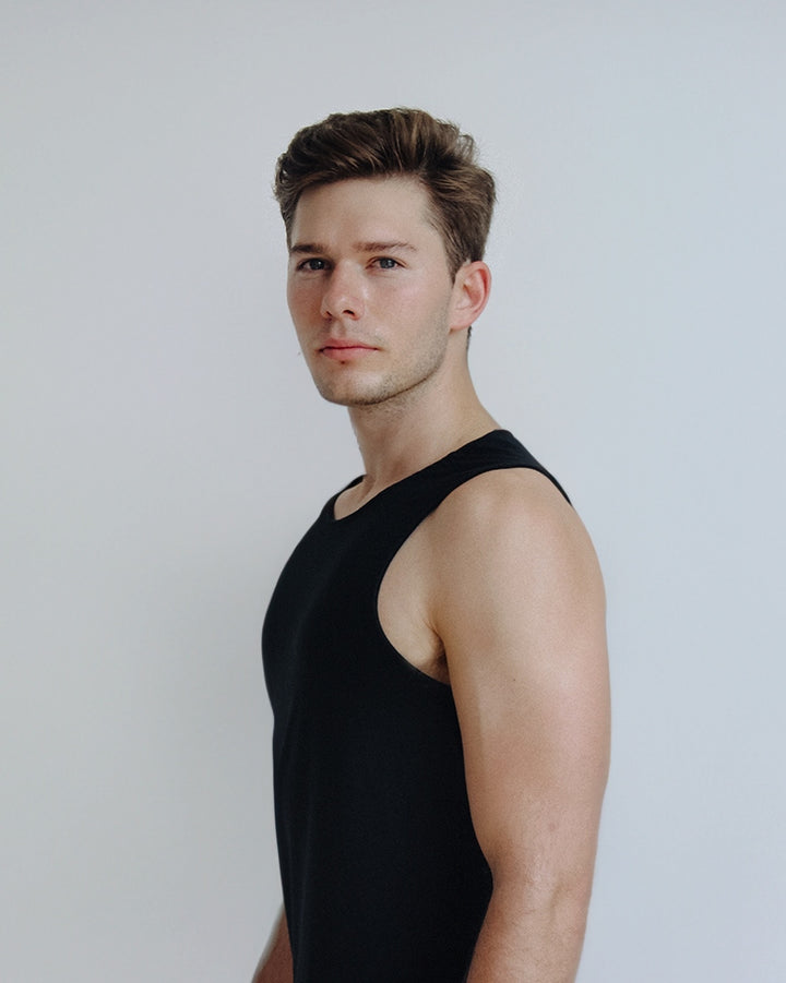 Man Black Tank Top