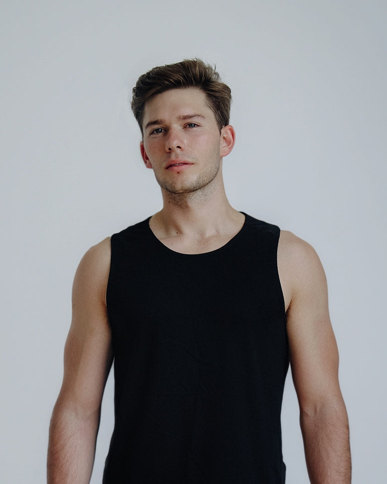 Man Black Tank Top