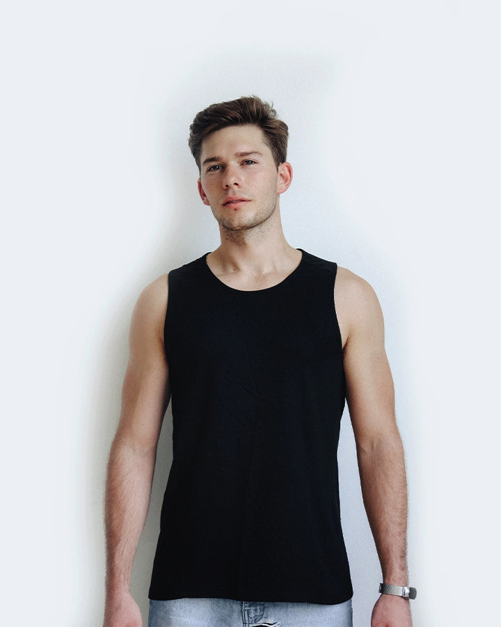 Man Black Tank Top