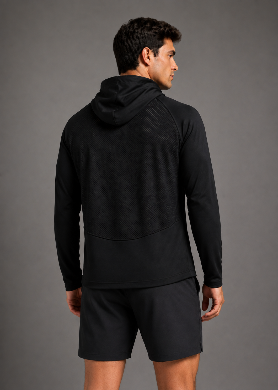 Hooded Pro Performance Tee Black