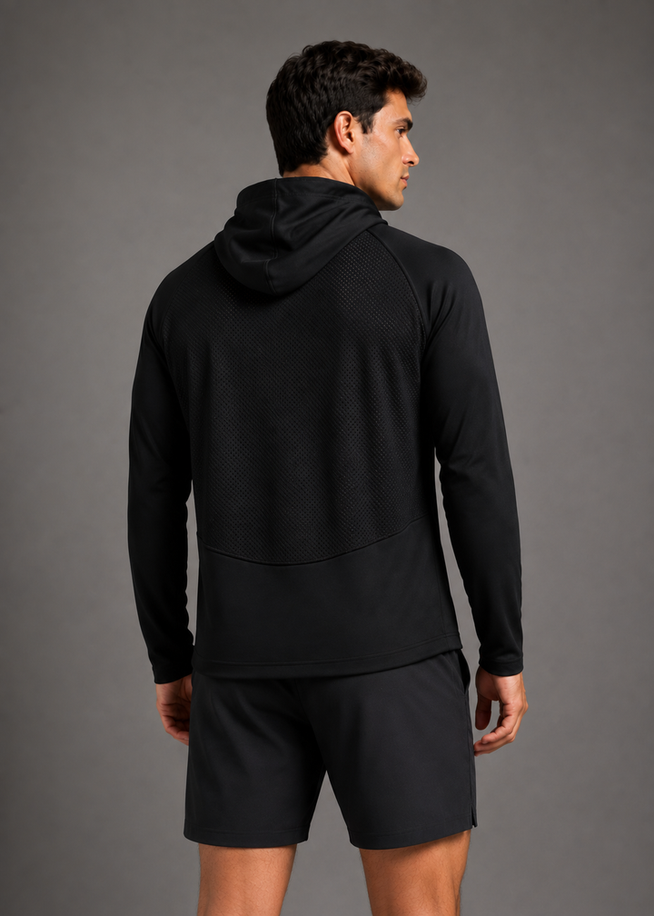 Hooded Pro Performance Tee Black