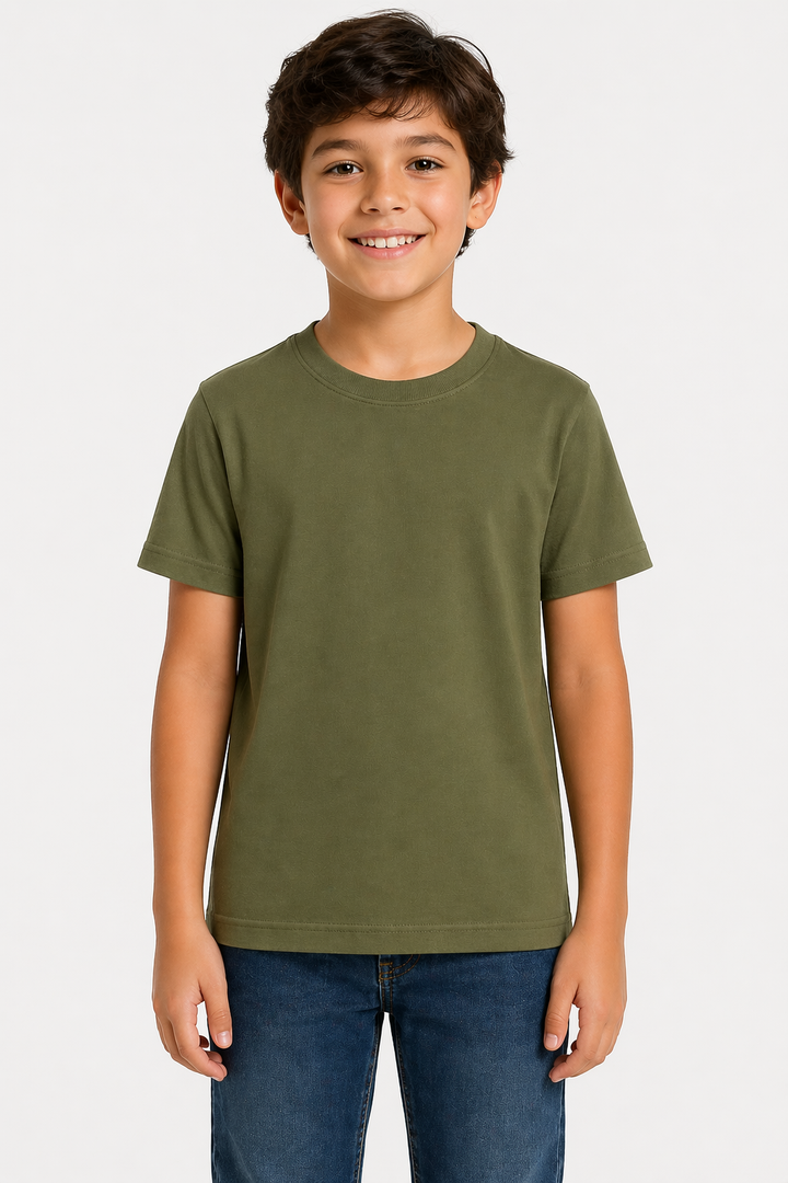 Essential Kids Tee Olive Green