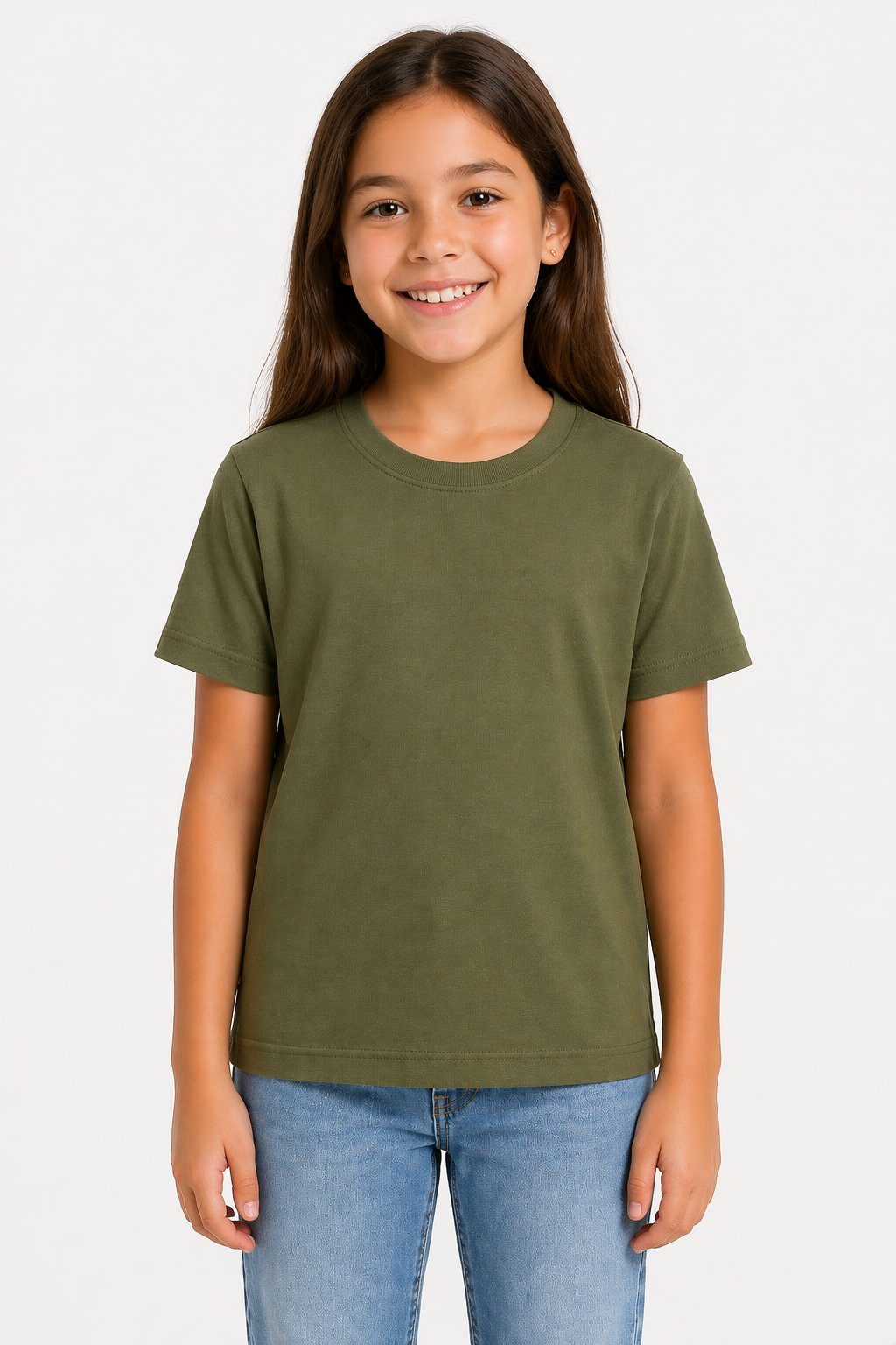 Essential Kids Tee Olive Green