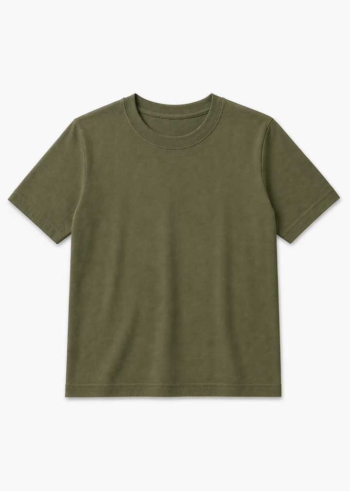 Essential Kids Tee Olive Green