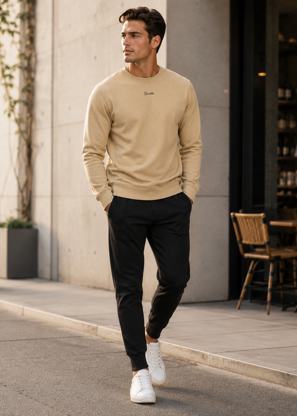 Cloud Terry Crew Warm Sand