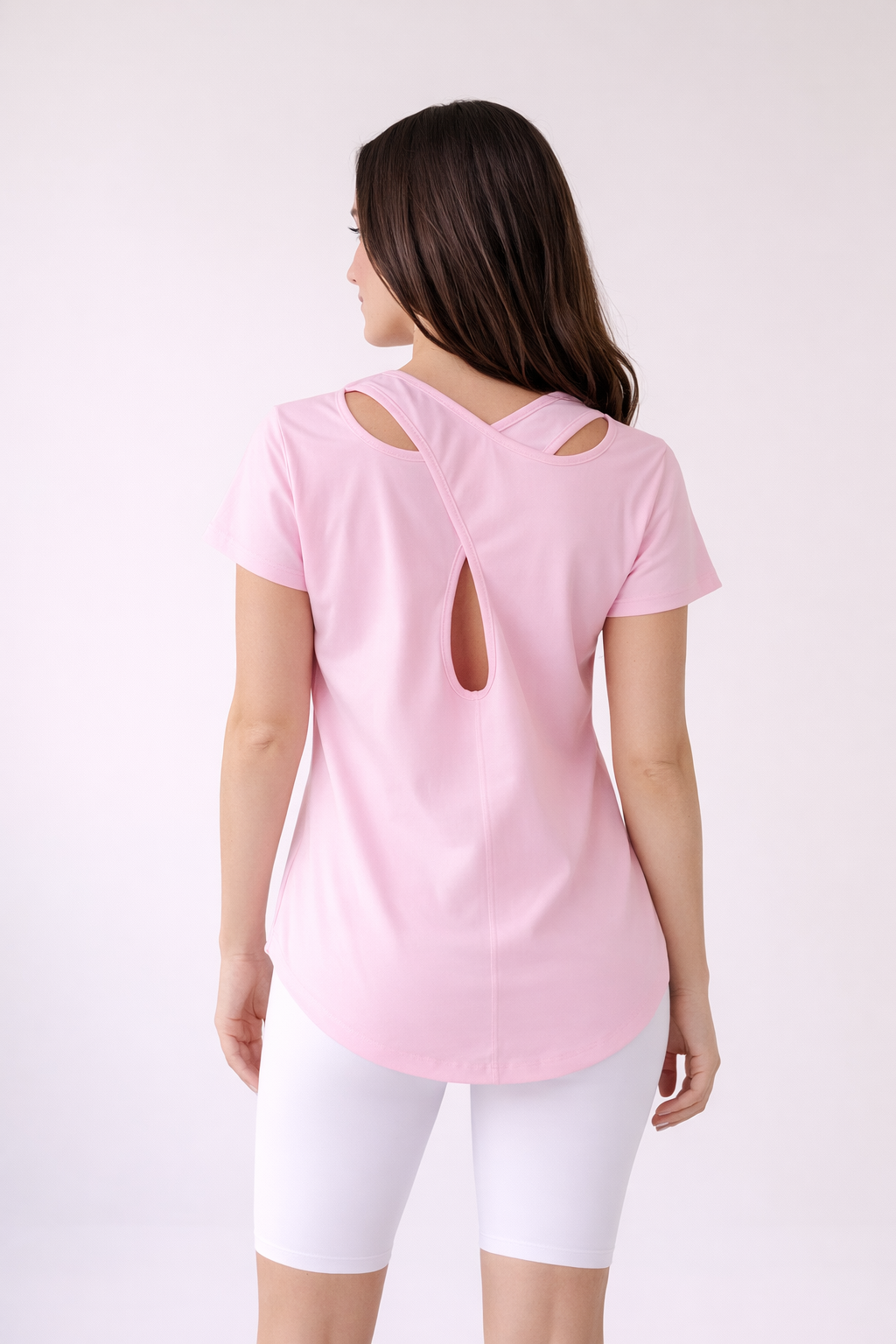 Ultra Soft Cross Tee Pink