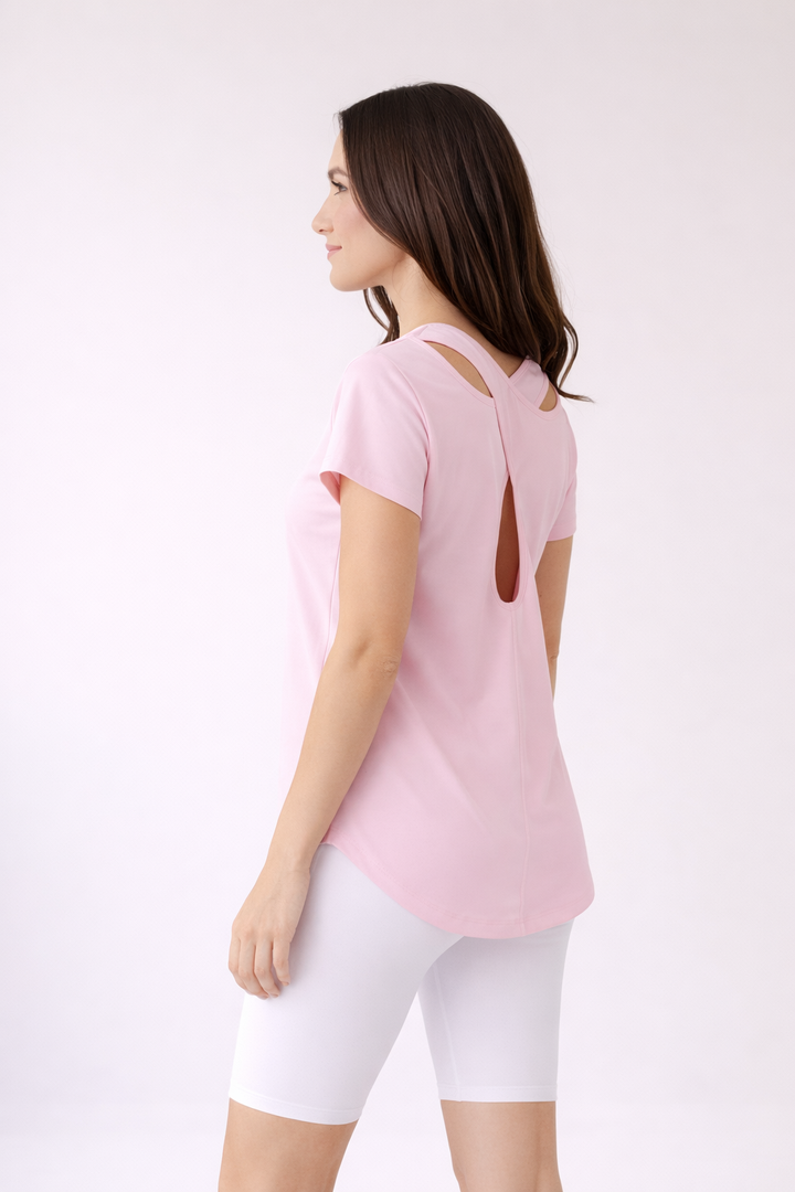 Ultra Soft Cross Tee Pink