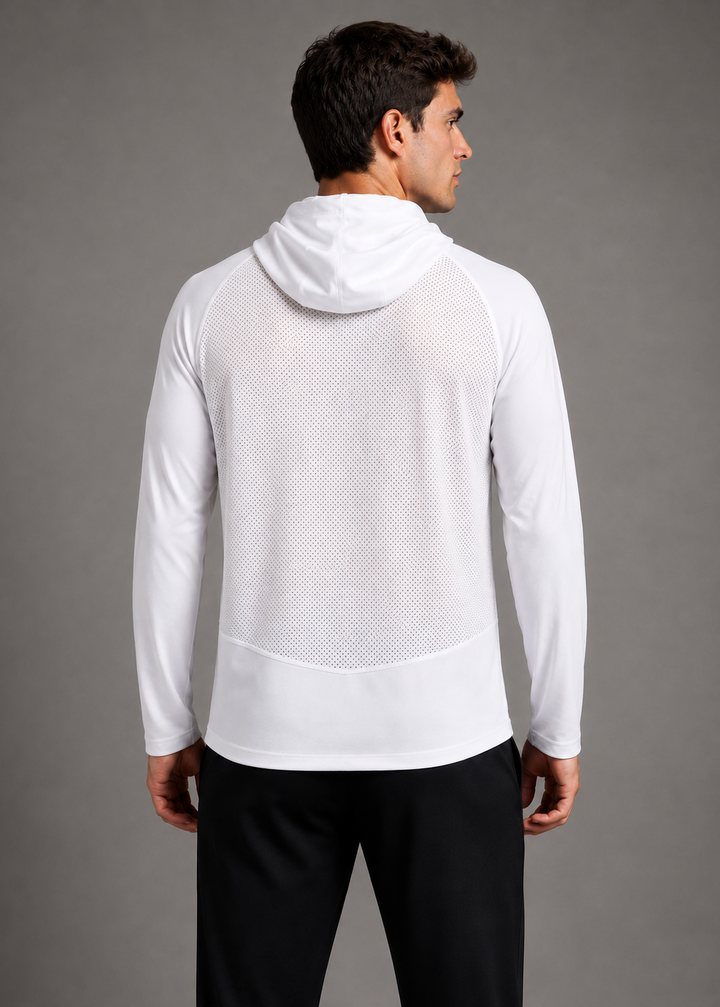 Hooded Pro Performance Tee White