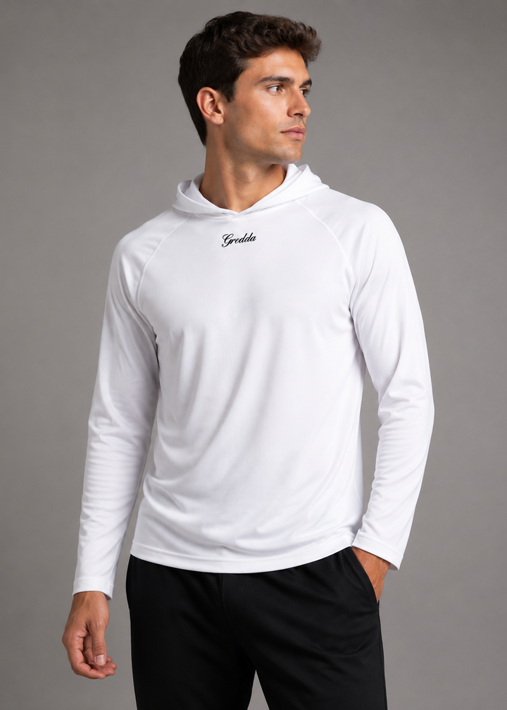 Hooded Pro Performance Tee White