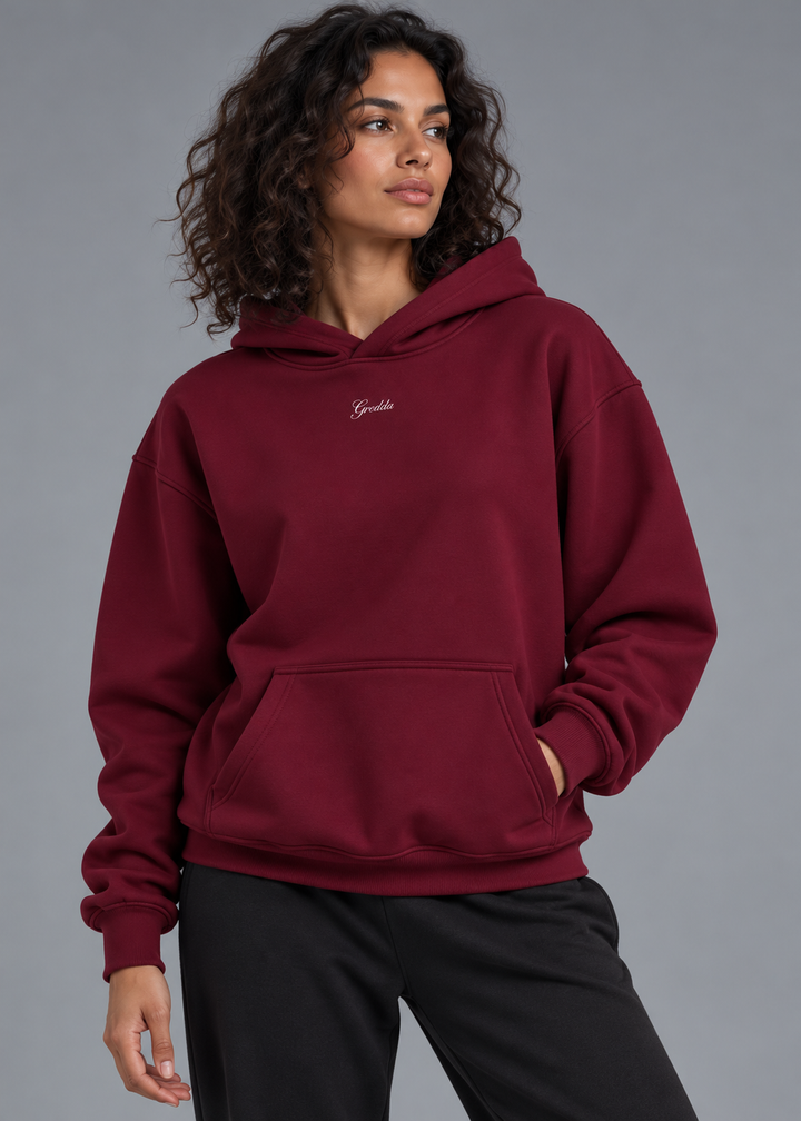 Cloud Comfort Hoodie Dama Burgundy